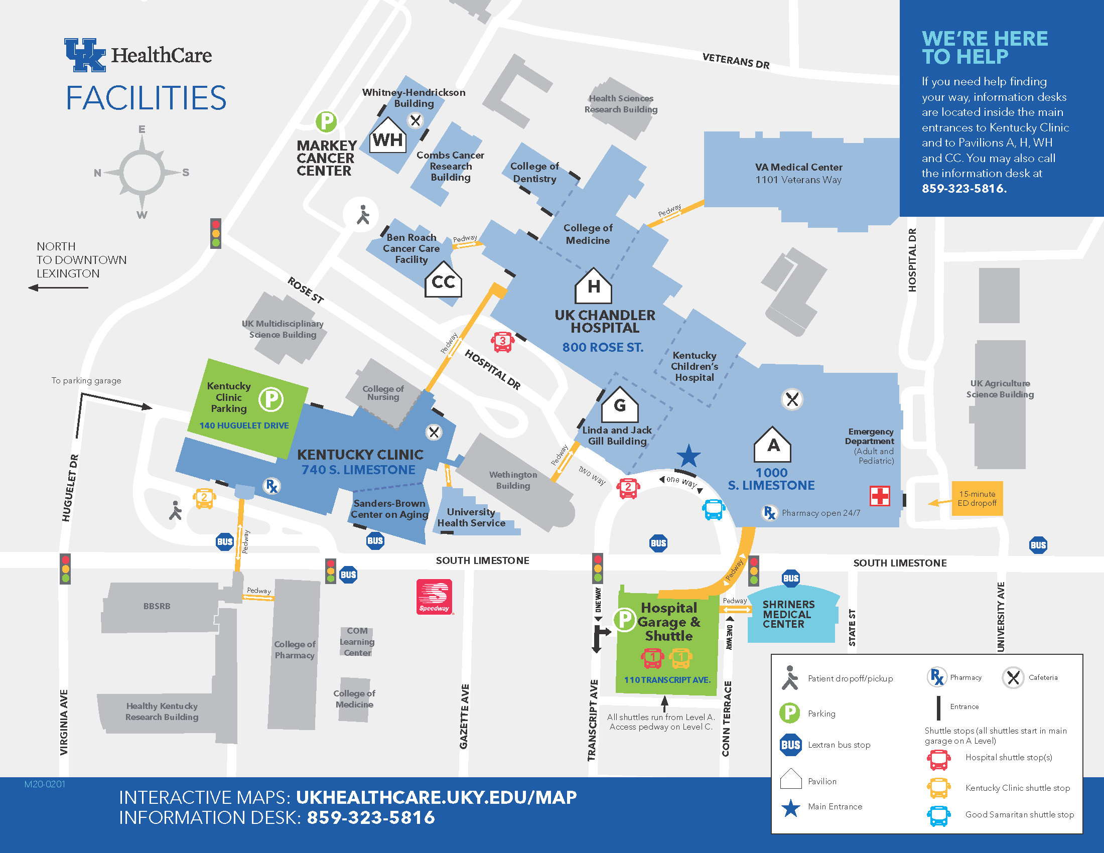Map of UK HealthCare main campus facilities
