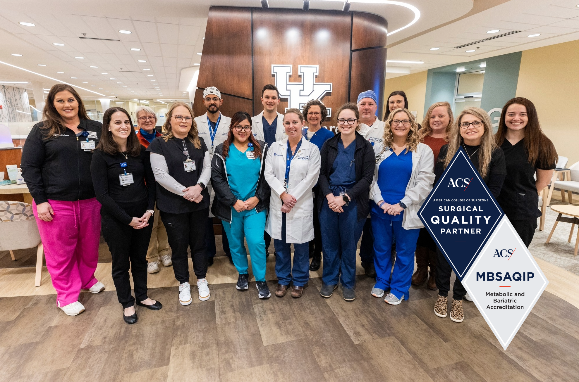 Members of the UK HealthCare Weight Loss Surgery Clinic gathered for a photo.