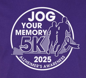 Jog Your Memory 5k 2025 Alzheimer's Awareness Graphic 