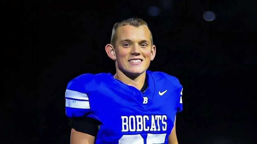 Kylan Combs of Breathitt County High School poses in his football uniform.