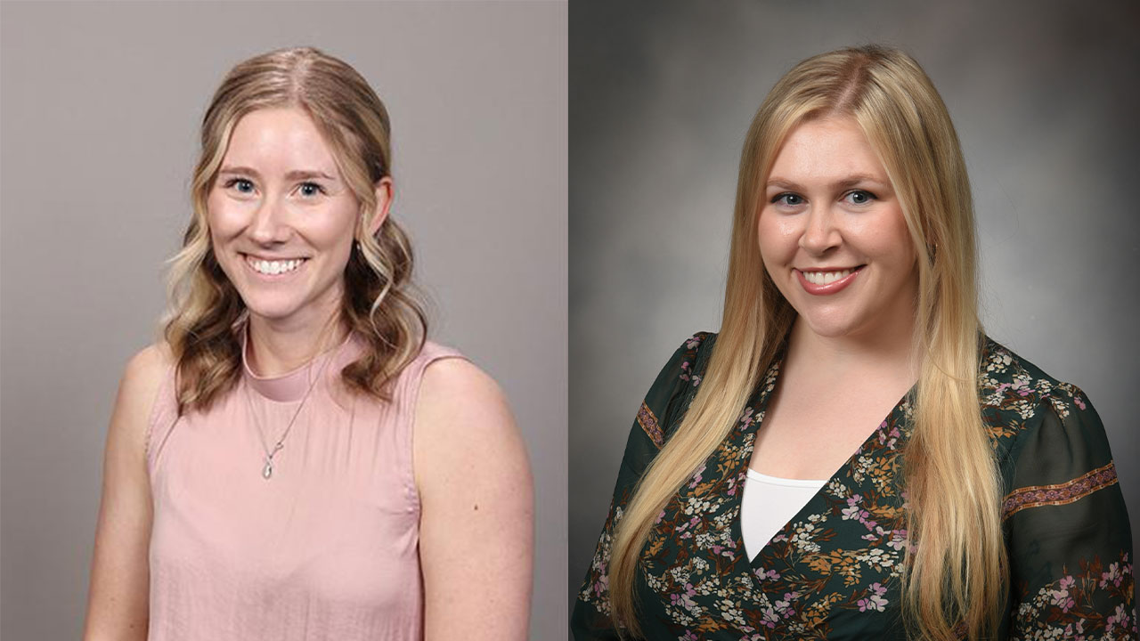 A side-by-side composite image of Dr. Alexis Showalter D'Arsie and Dr. Courtney Couch. Both are smiling and looking toward the viewer