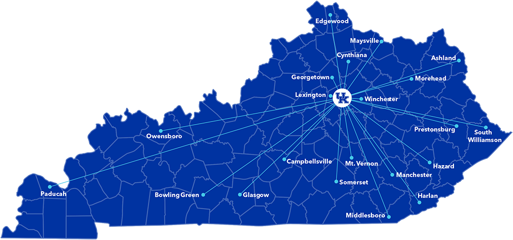 Map of Kentucky showing MCCAN member locations.