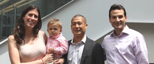 Frankie Ciannello with his parents and Dr. Liau.