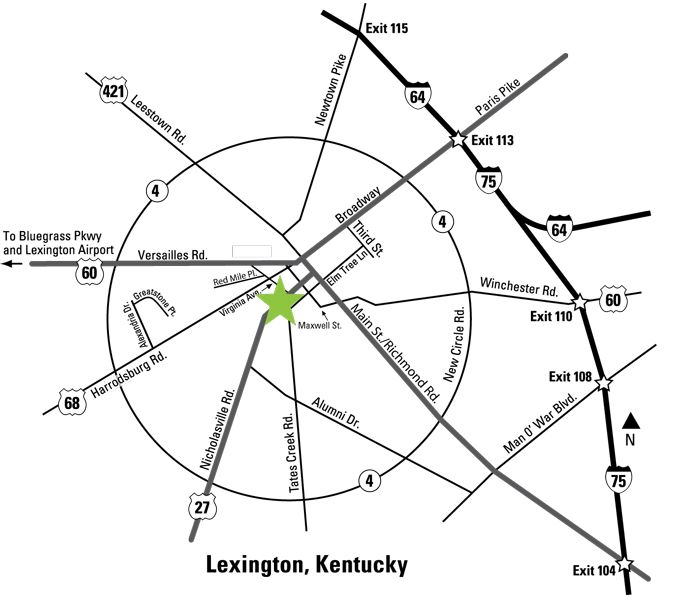 Map to Kentucky Clinic