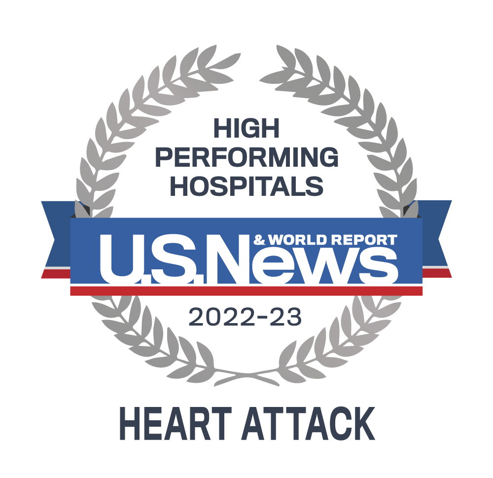 US News & World Report High Performing Hospitals 2022-23 emblem - Heart Attack