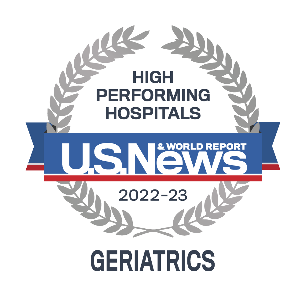 US News & World Report High Performing Hospitals 2022-23 emblem - Geriatrics