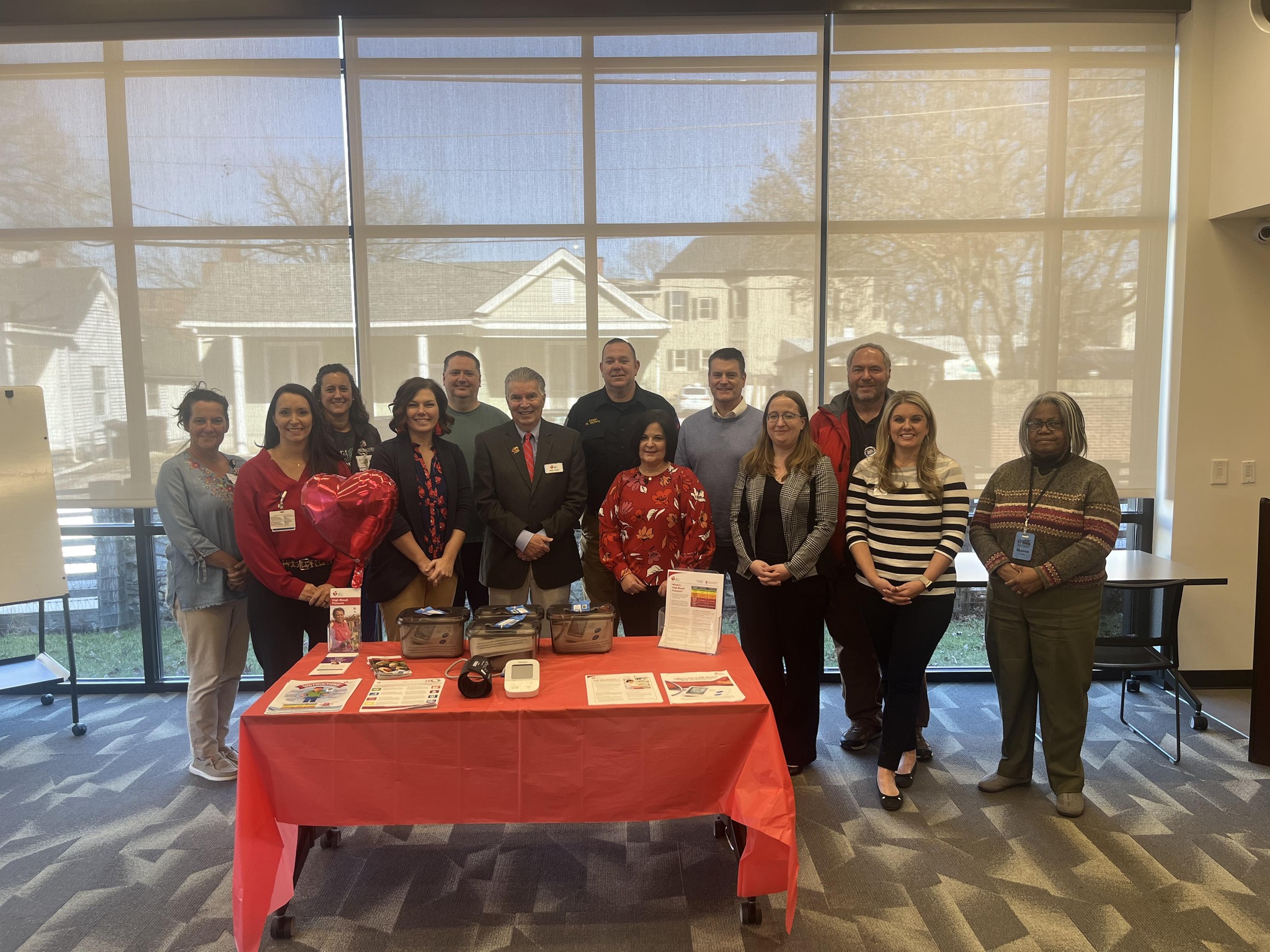 Members of Bourbon Community Hospital gathered in support of the American Heart Associated