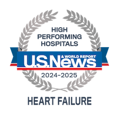 US News & World Report High Performing Hospitals - Heart Failure, 2024–2025
