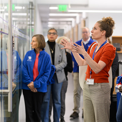Dr. Krystle Kuhs gives group tour.