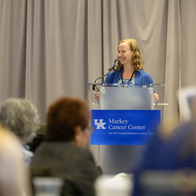 Pam Hull, PhD, Markey’s associate director of Population Science and Community Impact