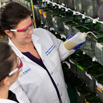 Dr. Blackburn works with her Zebrafish
