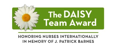 The DAISY Team Award logo - Honoring nurses internationally in memory of J. Patrick Barnes.