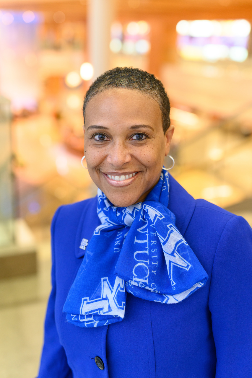 Tukea Talbert, UK HealthCare's chief diversity officer, smiling while posed for a photo