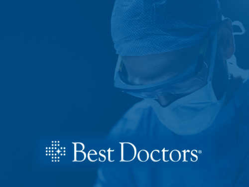 Best Doctors logo superimposed over the image of a surgeon.