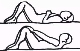 Partial curlups back exercise illustration
