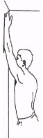 Shoulder range of motion exercise against wall illustration