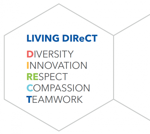 Living DIReCT: Diversity, Innovation, Respect, Compassion, Teamwork