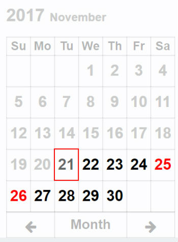 Calendar in scheduling app