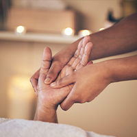 A massage provider gives client a massage.