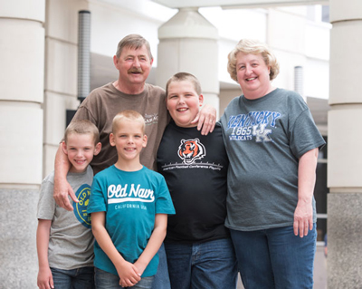 Reuben and Janet Ligon with three of their six grandsons. Family care is just as important as patient care.