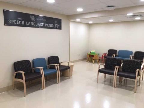 The waiting area of the UK Speech Language Pathology Clinic.