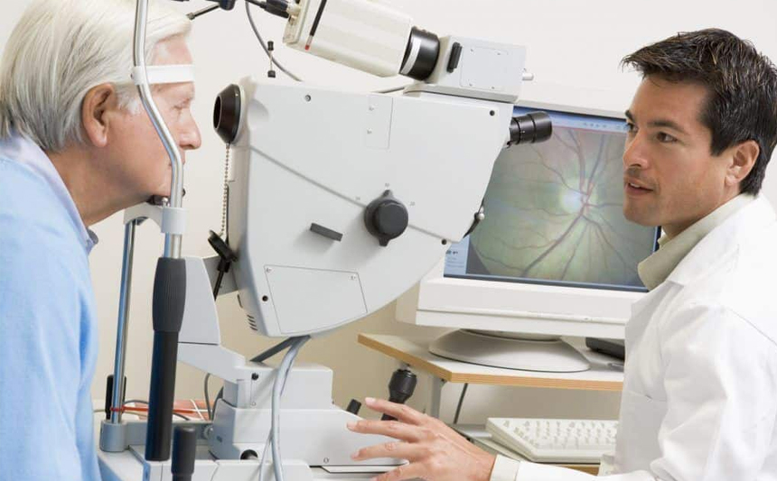 A man having an eye exam