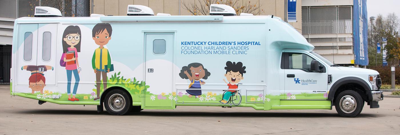 Exterior of the Kentucky Children's Hospital mobile clinic. 