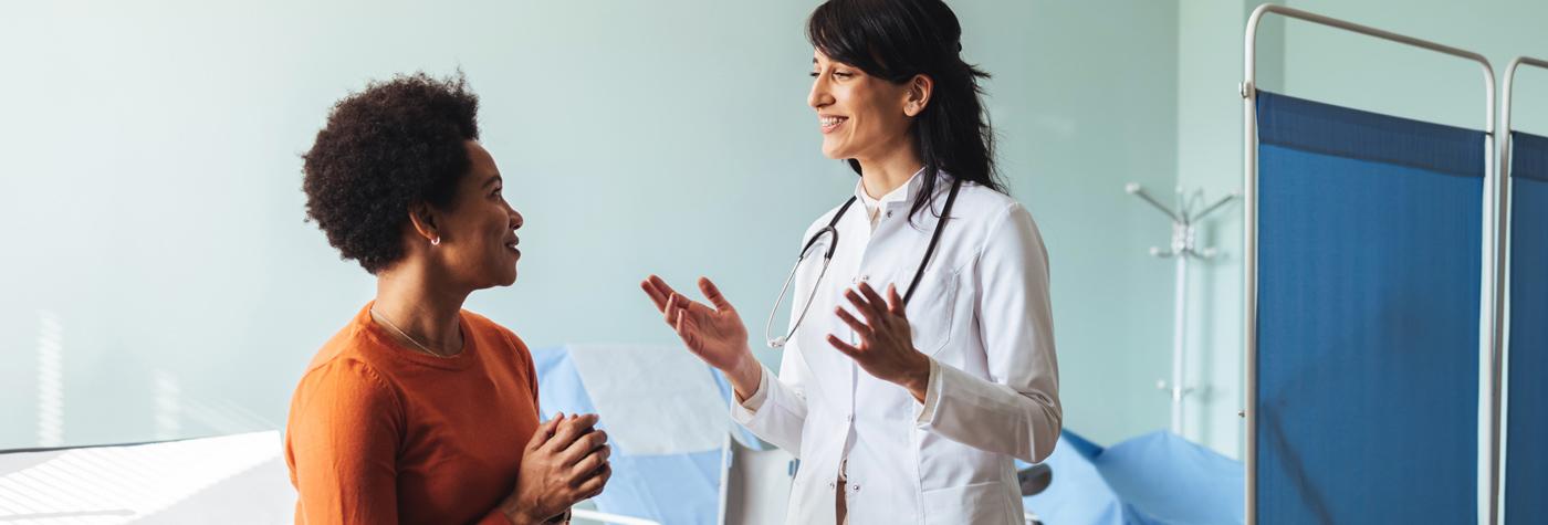 Doctor speaking with patient 