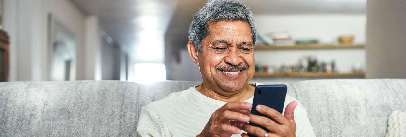 Man looking at phone 