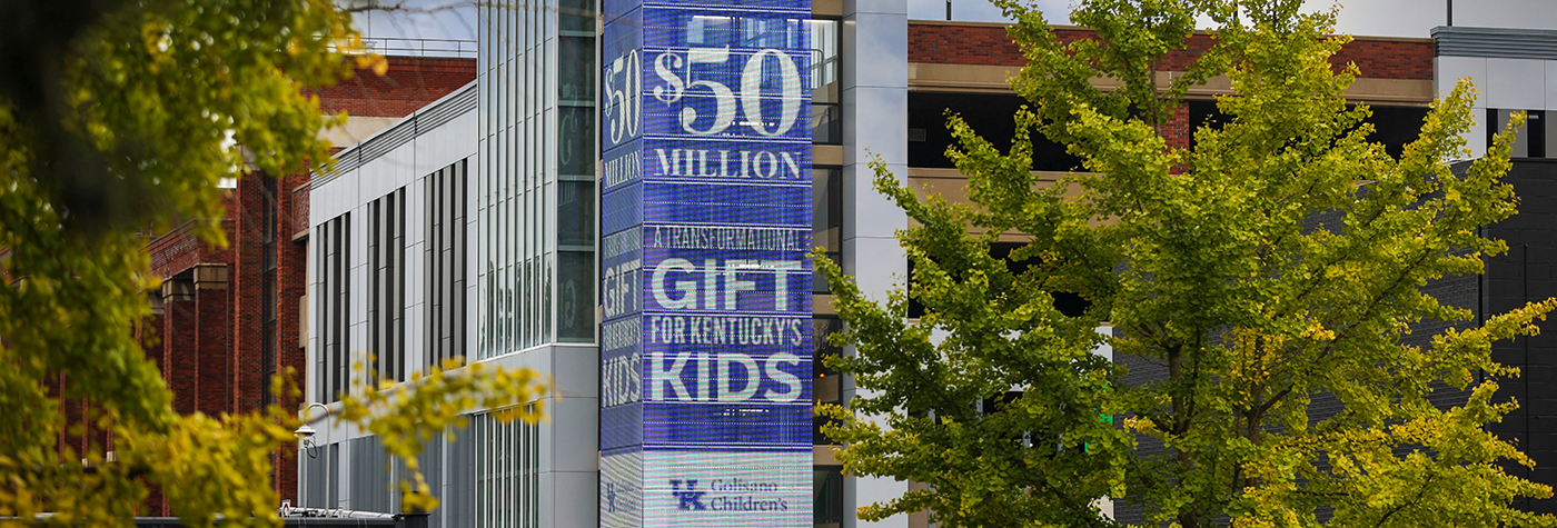 Exterior signage at Golisano Children's at UK