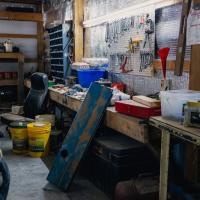 Various tools in Shorty Carson's garage