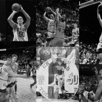A black and white collage of photos of Todd playing basketball for the University of Kentucky.