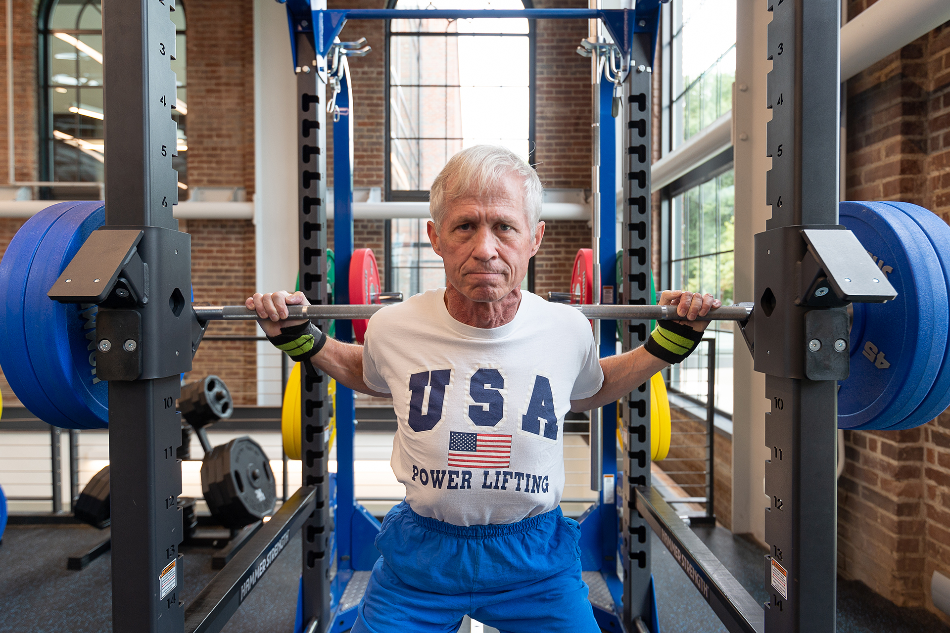 Joe Marksteiner lifting weights