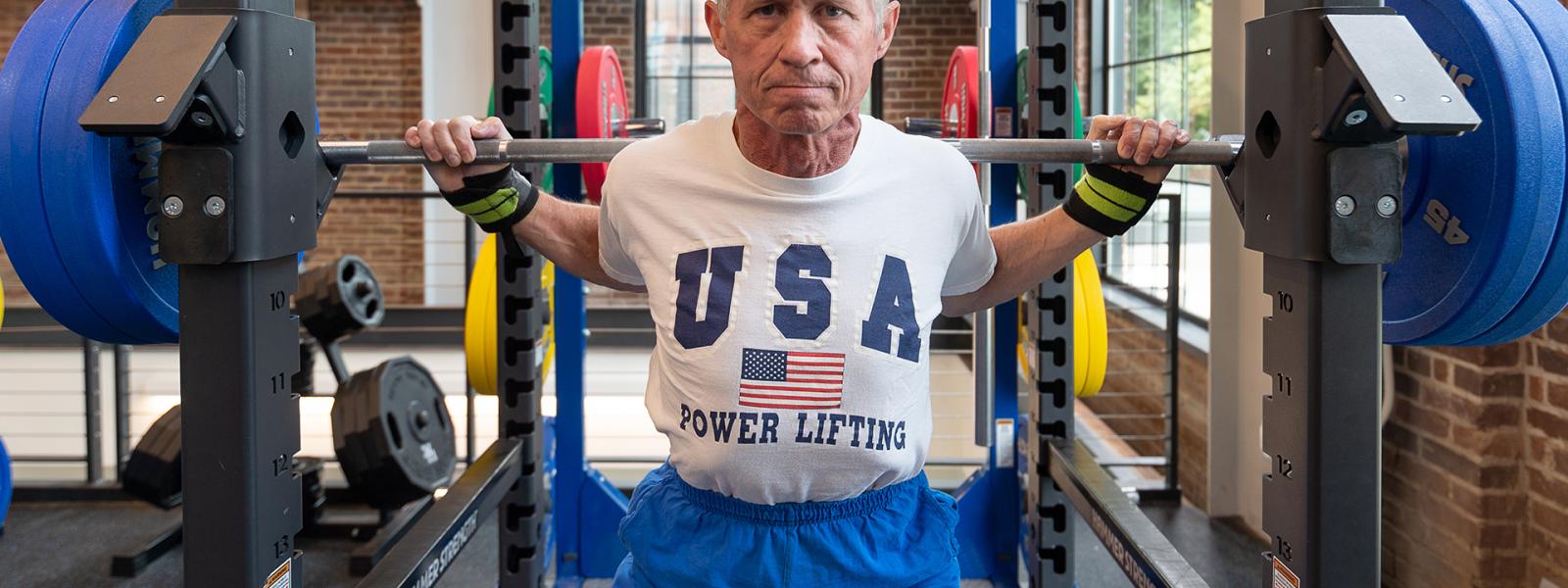 Joe Marksteiner lifting weights